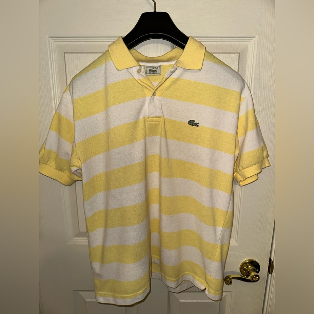Lacoste Polo in Yellow and White